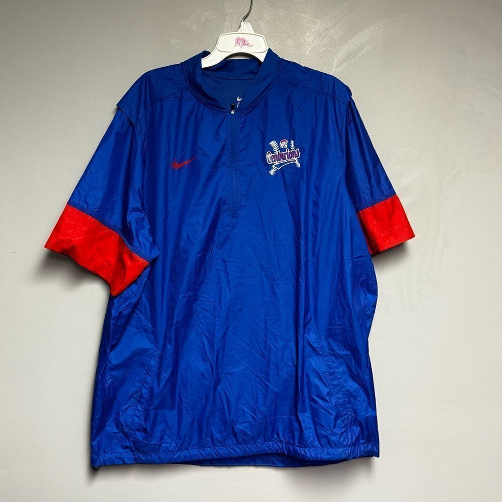 Nike Men’s Red and blue hitting jacket short sleeve rain coat size XXL